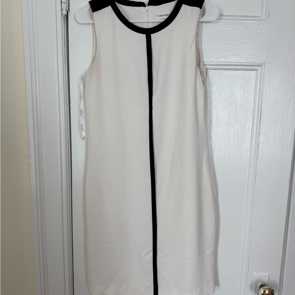 Calvin Klein Women's White and Black Dress